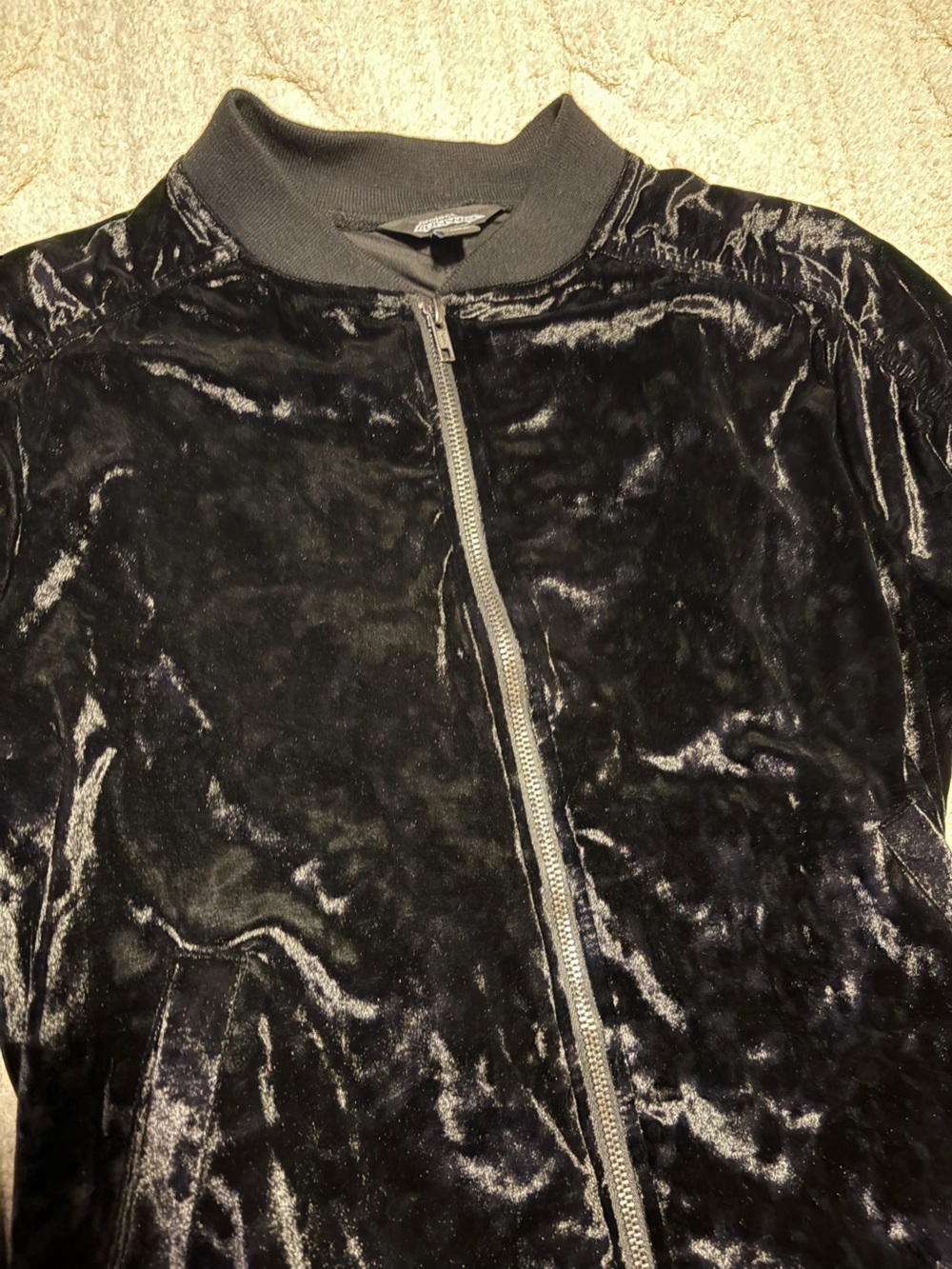 project RUNWAY Black Velvet Bomber Jacket - Picture 3 of 5